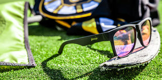 Big golf sunglasses for golfers with bigger noggins. See the course through polarized rose-tinted lenses with It’s All in the Hips wide-fit sunglasses.No Slip: Special grip coating eliminates slippage while sweating No Bounce: Snug and lightweight frame with a comfortable fit to prevent bouncing during high-impact sports All Polarized: Enhances colors and contrast for added detail, Polarized lenses with UV400 protection against UVA/UVB rays