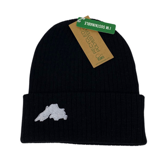 Black - Lake Superior Embroidered Knit Beanie