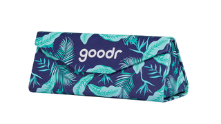 Tsk, tsk! No more throwing your sunnies around unprotected. (Every time you do that, a pair of sunnies dies.) Keep your prized shades safely snuggled and scratch-free in this firm, tropical-print glasses case! (Bonus: it folds flat when not in use!)
*Doesn't fit the Snow G, Astro G, Bug G, or Bolt G.