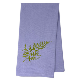 One 28" x 20" towel 5" x 5" design of a fern Embroidered in Washburn, WI, USA
