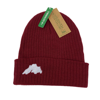 Burgundy - Lake Superior Embroidered Knit Beanie