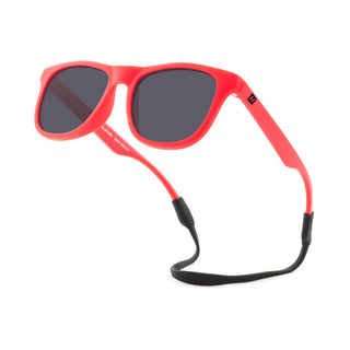 • Polarized, UV-protective lenses for maximum sun safety
• Flexible, kid-tough frames built to last
• Adjustable stay-on strap keeps sunglasses securely in place
• Available in a range of bold, trendy colors to suit every personality