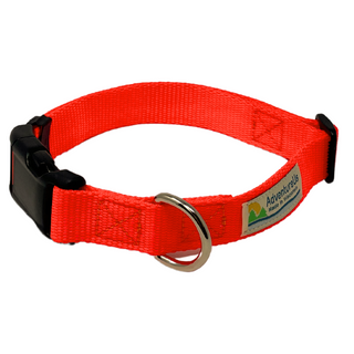 Small collar adjustable 11-17" made with 3/4" webbing Large collar adjustable 17-25" made with 1" webbing Can be used with Dogs or Cats Heavy Duty Webbing & Hardware  USA MADE in Washburn, WI