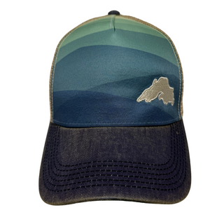 Flexible fit designed to fit almost any adult head, this hat has an adjustable strap closure in the rear. 
Mesh cap crown height: 3.5 in. Brim length: 2.75 in. Brim width: 7 in. (flexible bend)  Adjustable from size 6 5/8 to 7 3/8