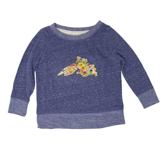 Socially-conscious made sweatshirt with Lake Superior inspired art designed and printed by AdventureUs in Washburn Wisconsin.