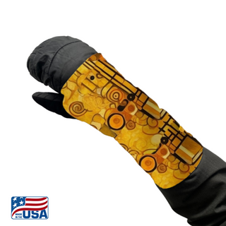 Snow Sleeves® Wrist Gaiters are a fun and functional wrist warmer that can be worn over or under jacket sleeves. These comfortable, unique wrist covers protect the gap between glove and jacket sleeves to keep the snow and cold out, so that you can focus on enjoying the outdoors. Snow Sleeves®  Wrist Gaiters and warmers invented and made in the USA by AdventureUs in Washburn Wisconsin.