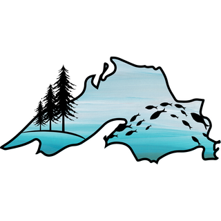 Trees, Fish and Water - Lake Superior Sticker