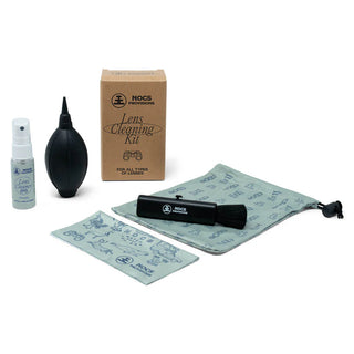 Lens Brush loosens dust and debris
Bouffer blasts the bad stuff away
Lens Cleaner (30ml) solution to remove the fingerprints and smudges
Lens Cloth to wipe everything down
Cozyclean Pouch for safe storage