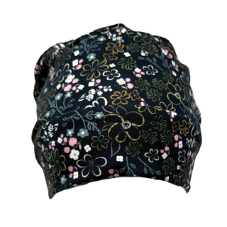 Soft chemotherapy hat made from stretchy fabric. Palliative care hat designed for hair loss comfort. Locally made chemo hat from AdventureUs in Washburn, WI