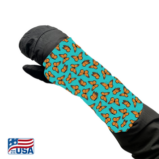 Snow Sleeves® Wrist Gaiters are a fun and functional wrist warmer that can be worn over or under jacket sleeves. These comfortable, unique wrist covers protect the gap between glove and jacket sleeves to keep the snow and cold out, so that you can focus on enjoying the outdoors. Snow Sleeves® Wrist Gaiters and warmers invented and made in the USA by AdventureUs in Washburn Wisconsin.