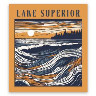 Sunset Lake Superior  Shoreline Sticker