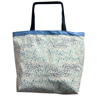 It's easy to ditch the plastic bag with this fun and functional classic market tote.
Great as gifts and as additions to your sustainable lifestyle.
Size: 18" wide x 13.5" tall x 6" gusseted bottom
Materials: 100% cotton with cotton liner and webbing.
Care: Easy wash and dry on normal settings
