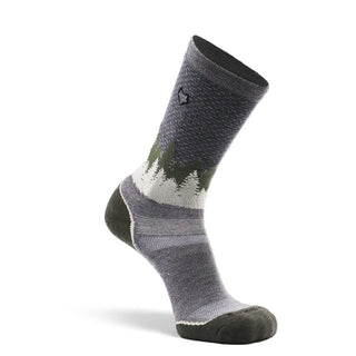 Fox River Backcountry lightweight hiking socks in neutral tones, featuring reinforced heel and toe, ribbed arch support, and breathable mesh panels—ideal for outdoor adventures.