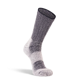 Fox River Backcountry lightweight hiking socks in neutral tones, featuring reinforced heel and toe, ribbed arch support, and breathable mesh panels—ideal for outdoor adventures.