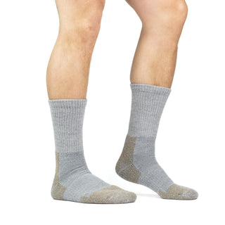 Fox River Steel-Toe Midweight Crew Work Sock, designed for extra cushioning in steel-toe boots. Made with moisture-wicking and supportive features for all-day comfort