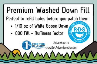 Premium Washed Responsible Down is perfect to refill holes before you patch them.