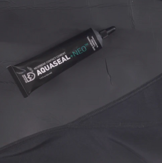 Wetsuit repair is simple and quick with Aquaseal NEO. Previously known as Seal Cement, this black contact cement is formulated to permanently bond with neoprene and other coated materials. With this flexible liquid adhesive, repairing neoprene gear can be done within half an hour.