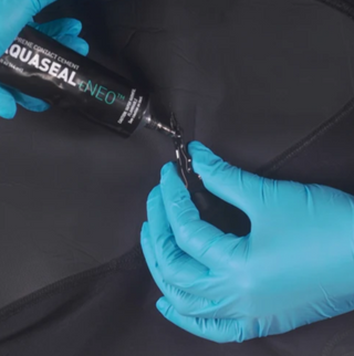Wetsuit repair is simple and quick with Aquaseal NEO. Previously known as Seal Cement, this black contact cement is formulated to permanently bond with neoprene and other coated materials. With this flexible liquid adhesive, repairing neoprene gear can be done within half an hour.