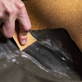 This is a great tool to have on hand when waxing up your fabrics.  Once wax has been applied to the fabric, use the flat side of the tool to help press the wax deeper into the fabric to help create a better seal. The pointed edges of the tool can be used to remove any excess wax that may have accumulated in seams.
