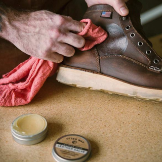 Leather Salve Conditioner restores suppleness, luster, and shine to dehydrated leather and helps protect from future damage.