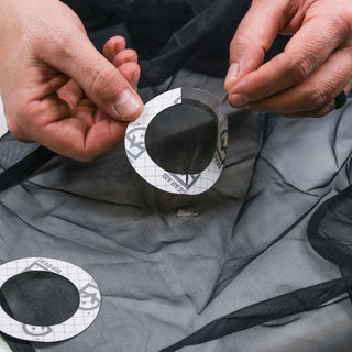 Repair your mesh screen in a snap with these easy peel and stick patches.  Fast Repairs – No sewing skills or heat required to apply the 3” mesh patches Peel & Stick – Simply remove backing and apply to surface with pressure Portable – Lightweight mesh is easy to pack Multipurpose – Ideal for repairing bug netting, mesh or no-see-um screens Size: 3" round