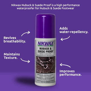 Waterproof your Nubuck and Suede shoes while maintaining breathability and keeping your feet dry.  Easy application with instructions on package. Eco-friendly garment and gear care