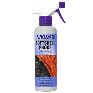 Spray-on waterproofing for soft-shell clothing items.  Great for adding water repellency to garments made of softshell material including those with wicking liners such as Windstopper®, Windbloc® and Schoeller®.
