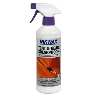 Spray on waterproofing and UV blocker for tents and gear.  Adds water repellency, increases fabric strength, and protects against UV deterioration.  Great for synthetic tents, awnings, marquees, rucksacks, panniers, camera bags, and backpacks. Waterproofs and maintains breathability. Easy application instructions on package. Eco-friendly garment and gear care.
