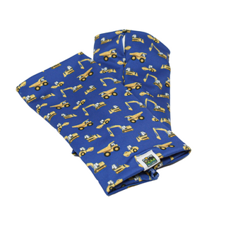 Snow Sleeves Trucks & Diggers on Blue- Do you know someone who can spot a truck a mile away?  Then, this is the pattern for you.  Simple and to the point, truck love is a way of life.
