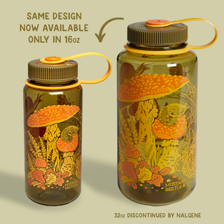 16oz Toad & Mushrooms, Wide Mouth Nalgene Water Bottle