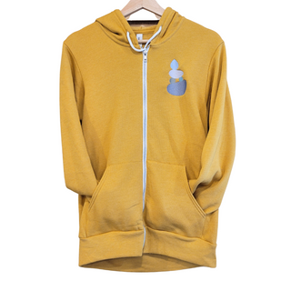 Cairns Stacked Stones Sweatshirt - Zip Up Hoodie - Mustard - AdventureUs