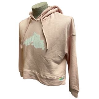 Crackled Lake Superior - Eco-Washed Modern Terry Hoodie - Multiple Colors