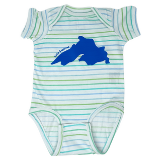 Lake Superior Striped Baby Onesie