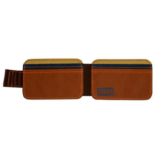 Low-profile bi-fold design 4 card slots ID window External elastic cash stash Magnetic closure Includes RFID-blocking card Dimensions: 2.5" x 4"