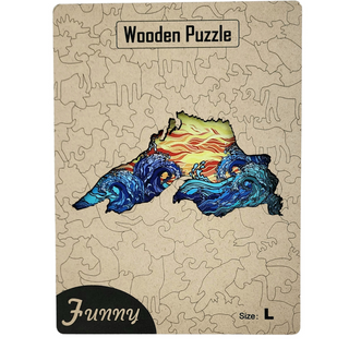 Each piece is a mini masterpiece, designed with quirky shapes that represent the spirit of the Midwest. Made from smooth 1/8 inch plywood, it’s not just a puzzle—it’s a tactile treat that clicks into place perfectly.


Whether you’re piecing it together solo or with friends, you’re in for hours of fun! This puzzle makes an awesome gift, especially for those who have a soft spot for Lake Superior. And guess what? It comes in a snazzy wooden box with a built-in stand, so you can proudly display the cover art 