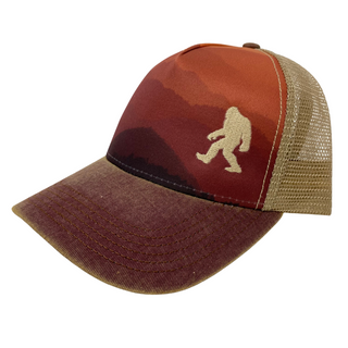 Sasquatch Embroidered Trucker Hat - Mountain Sunset