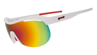 POLARIZED: Glare reducing, polarized lenses with UV400 protection against UVA/UVB rays
NO Slip: Special grip coating eliminates slippage while sweating
NO Bounce: Snug and lightweight frame with a comfortable fit to prevent bouncing during high-impact sports
Adjustable nose piece and a ventilated wrap lens for lightning-in-a-bottle athletes.
Goodr is also a Member of 1% for the Planet