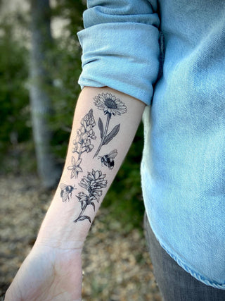 Wildflowers Temporary Tattoo: 1 Pack