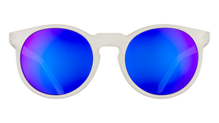 Reach for these clear, translucent circle frames with purple reflective lenses.

These amazing shades are the real deal. Super-stylish &amp; perfect for all your adventures!&nbsp; Be the envy of your friends this summer season!&nbsp;

Great sunglasses for kids (~7 years &amp; up) and adults.

POLARIZED: Glare reducing, polarized lenses with UV400 protection against UVA/UVB rays
NO Slip: Special grip coating eliminates slippage while sweating
NO Bounce: Snug and lightweight frame with a comfortable fit to pr