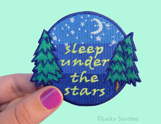 Sleep Under The Stars, Camping Embroidered Iron-On Patch: No (Loose Patches)