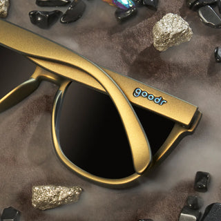 Transcend reality with Astral Projection Road Trip, limited-edition color-shifting iridescent sunglasses from our Dark Magic line. These yellow frames w/gold reflective lenses won't slip while your spirit cruises dimensions, beholding cosmic visions.POLARIZED: Glare reducing, polarized lenses with UV400 protection against UVA/UVB rays NO Slip: Special grip coating eliminates slippage while sweating NO Bounce: Snug and lightweight frame with a comfortable fit to prevent bouncing during high-impact sports