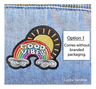 Good Vibes Sunshine, Rainbow Felt Embroidered Iron-On Patch: No (Loose Patches)
