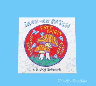 Free Spirit Hippie Mushroom, Retro Embroidered Iron-On Patch: No (Loose Patches)