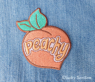 Peachy Retro 70s & 80s, Peach Embroidered Iron-On Patch: No (Loose Patches)