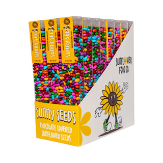 Rainbow colored Sunny Seeds in 3 oz tubes