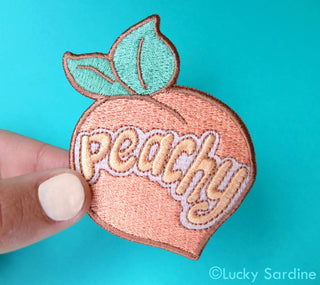 Peachy Retro 70s & 80s, Peach Embroidered Iron-On Patch: No (Loose Patches)