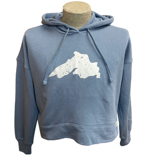 Crackled Lake Superior - Eco-Washed Modern Terry Hoodie - Multiple Colors