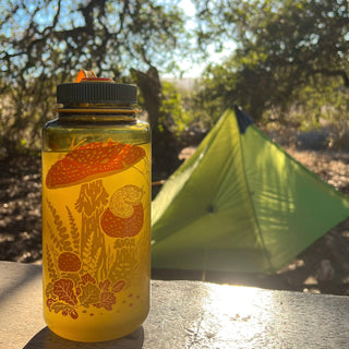 16oz Toad & Mushrooms, Wide Mouth Nalgene Water Bottle