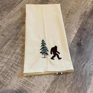 Bigfoot Embroidered Tea Towel