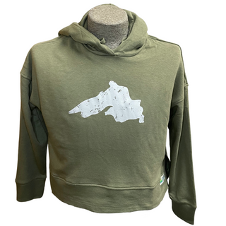 Crackled Lake Superior - Eco-Washed Modern Terry Hoodie - Multiple Colors